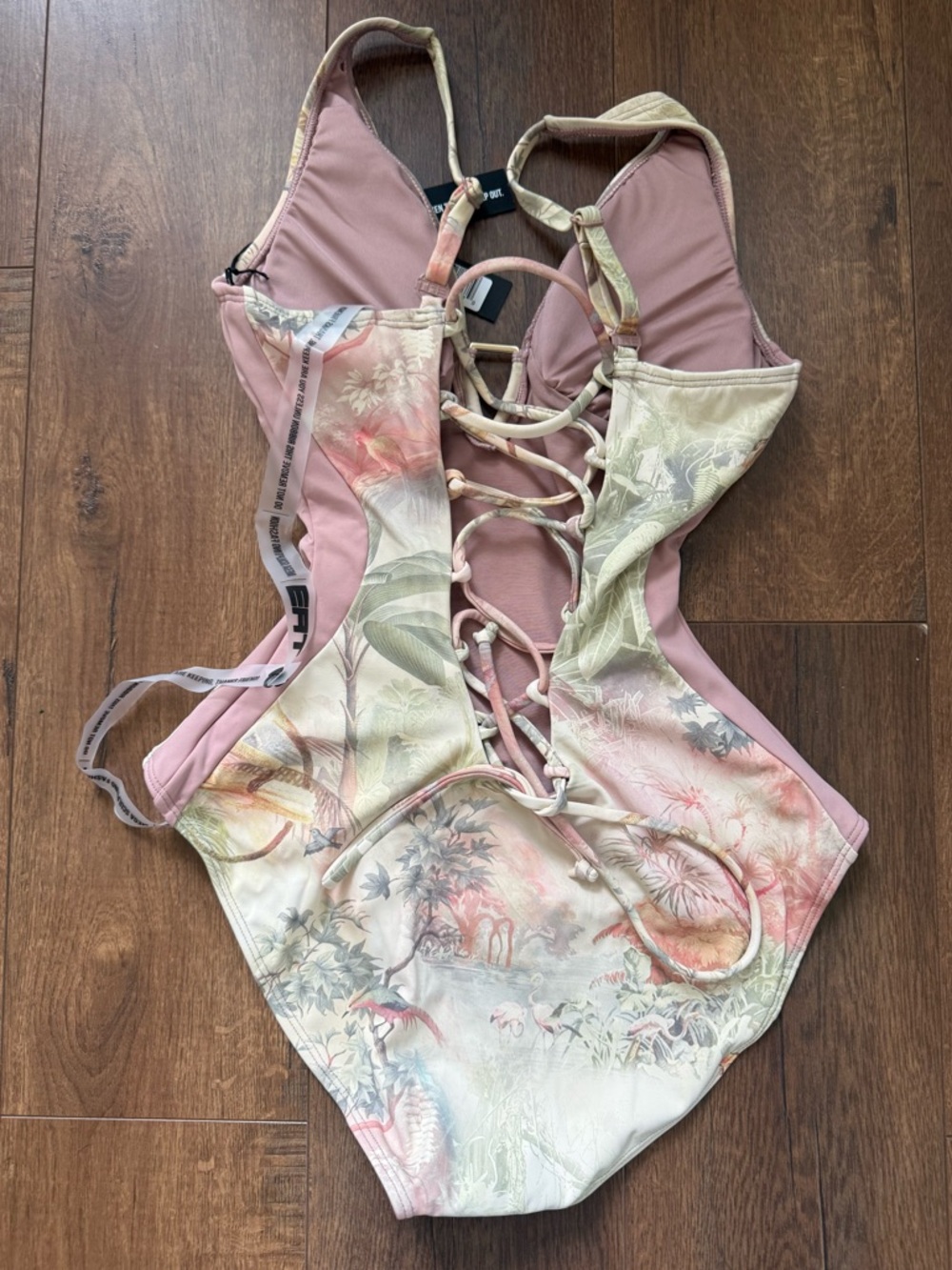 TA3 Plungey Triangle Contour Cheeky One Piece Swimsuit - SMALL - MONKEY ROSE - Picture 3 of 5